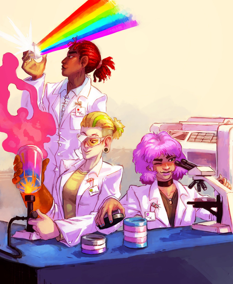 A group of women in lab coats

Description automatically generated